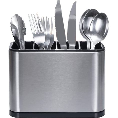 Égouttoir à Couverts, Porte Ustensiles Organiseurs, 4 Compartiments, Utilisé pour Organiser Les Comptoirs De Cuisine, Ranger La Vaisselle (1/5)