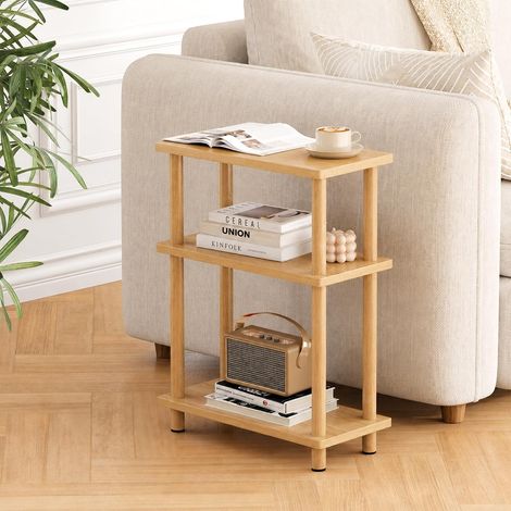 Table D'appoint, 3 Niveaux Table Basse étroite de Salon, Convient pour Salon, Chambre, Balcon, Naturel (1/5)