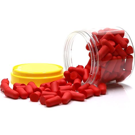 50 paires de bouchons d'oreille en mousse souple, protection antibruit pour dormir et apprendre (rouge). (1/5)