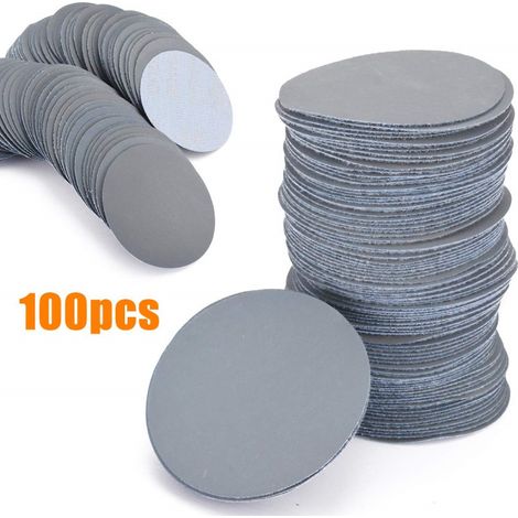 Disques abrasifs ronds de 3 pouces, 75mm, 100 pièces, papier de verre sec pour disque de ponçage, outils de nettoyage (1/4)