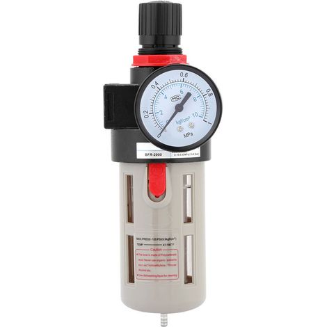 Régulateur de pression avec filtre et manomètre pour unité de traitement des gaz à source d'air BFr 2000 (1/4''). (1/5)