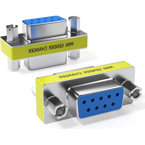 Adaptador serie RS232 DB9 hembra-hembra  Gris