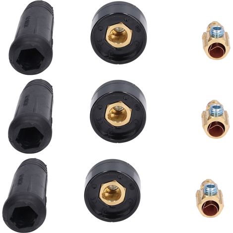 10er-Set WIG-Schweißkabel-Anschlussstecker, Schnellkupplungsadapter 10-25 (EU-Ausführung) (1/5)