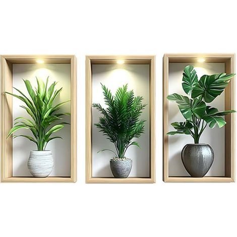 3D Wall Sticker Flower Pot, Wall Art Decor for Living Room, Bedroom, Kitchen or Bathroom (1/4)