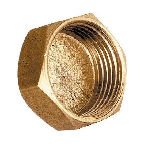 Bouchon femelle laiton - 1 pièce - Filetage 26x34 - Raccordement étanche - Plomberie sanitaire et chauffage - Dimension 26 x 34 mm