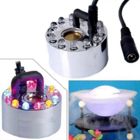 Humidificateur ultrasonique à 12 LED avec brumisateur pour fontaine d'intérieur et diffuseur de brume fraîche (1/4)