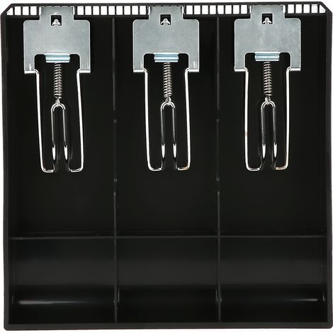 Kassenschubladeneinsatz, Ersatz-Dreifachbox mit Metallclip (schwarz) (1/5)