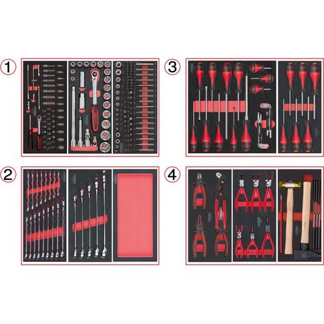 Composition d'outils 4 tiroirs pour servante - Empreinte (1/3)