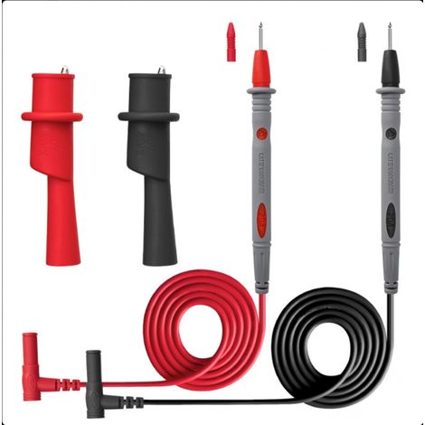 1000V 20A Câbles de test multimètre 1 paire Sondes de multimètre cable en Souple avec Corde de rangement et Couverture protectrice