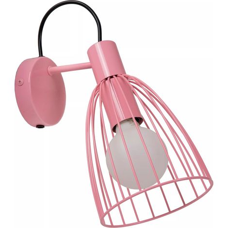 Wandspot Kinderzimmer Rosa Metall H: 29 cm E27 Wandleuchte Leselampe Kinder