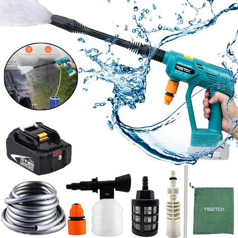 Akku-Hochdruckreiniger, Wasserspritzpistole, Hochleistungs-Jet-Autowaschreiniger mit 1x5.5A Batterie (Ladegerät nicht im Lieferumfang enthalten),Kompatibel mit Makita-Akku