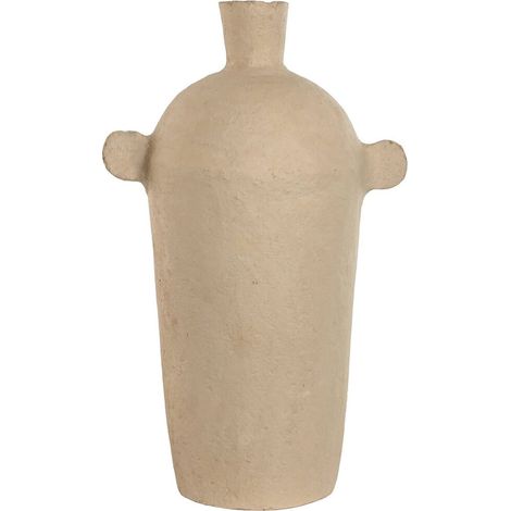 Vase rustique chic en papier mâché brun décoratif - Brun rustique naturel (1/3)