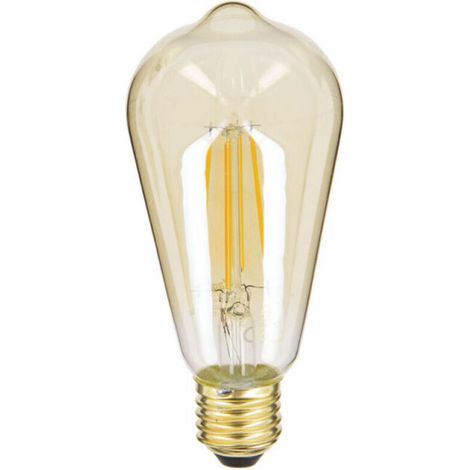 Lampadina decorativa a LED Edison vintage con vetro ambrato, XU, attacco E27, consumabile da 7 W (equivalente a 50 W), 806 lumen, luce bianca calda - KZQ (1/4)