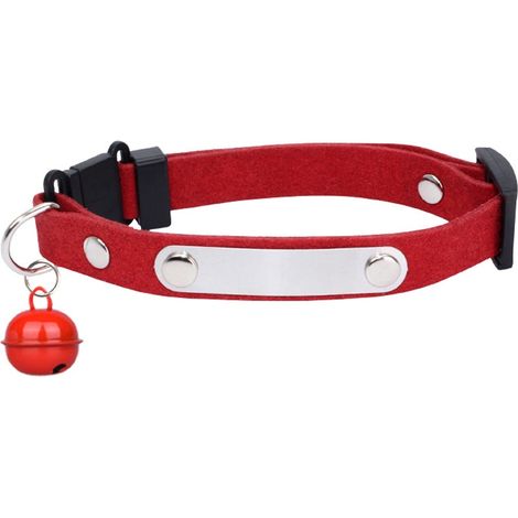Collare per gatti in cashmere con campanellino, 21-28 cm, rosso (1/5)