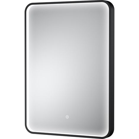 Hudson Reed Pictor Black Inset Framed LED Touch Sensor Bathroom Mirror 700mm H x 500mm W