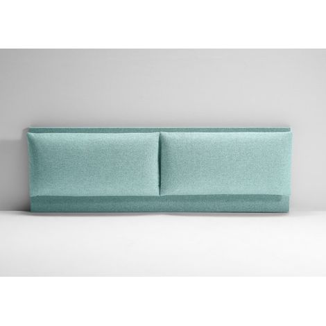 EVERGREENWEB - Testata Letto Matrimoniale Imbottita, Testiera di Tessuto antimacchia con cuscino imbottito in Foam, interno in puro legno. Testata letto muro, Realizzata in Italia - TURCHESE