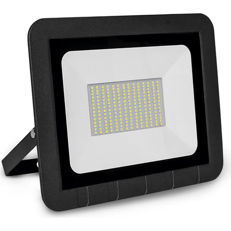 Proiettore LED piatto nero opaco IP65 100W freddo (1/2)