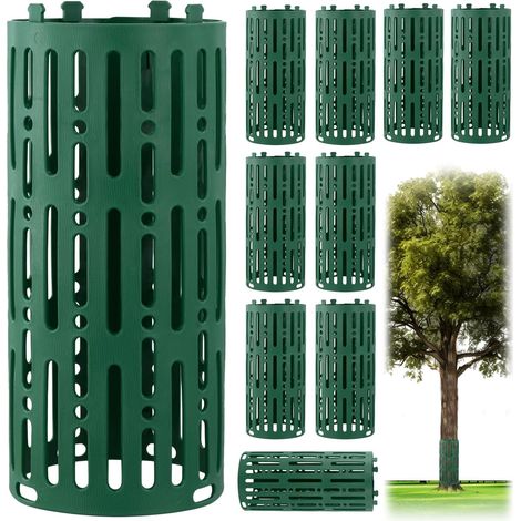 10 Pièces Protections Tronc Arbre, Protection de Tronc Arbre Plastique avec Crochets de Verrouillage, Protection Arbre Résistante aux Intempéries
