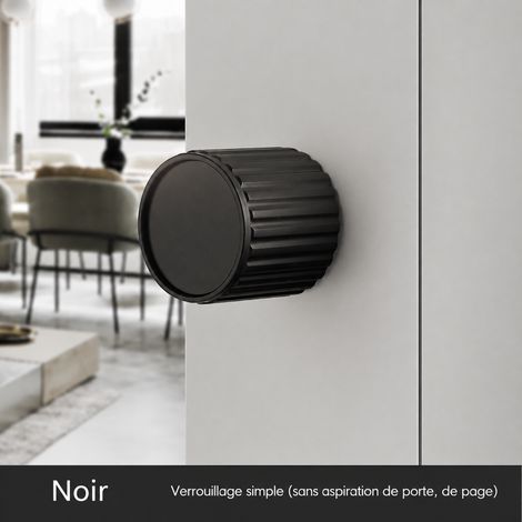Serrure de porte invisible unilatérale noire bouton sphérique en alliage de zinc noir 26 × 19 × 6,5 cm 1 kg – Livraison gratuite
