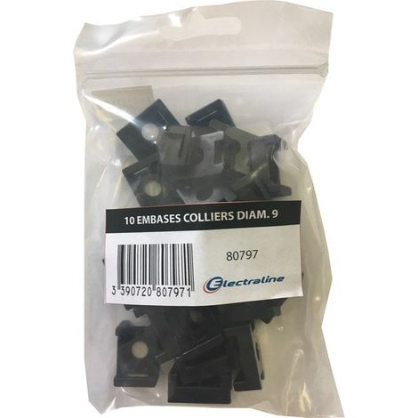 3 Embases Colliers D.9 Par 10 Noir - Electraline