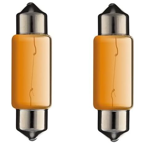 2x Ampoule 5W 10X36 24V ORANGE camion fourgon voiture tracteur véhicule agricole