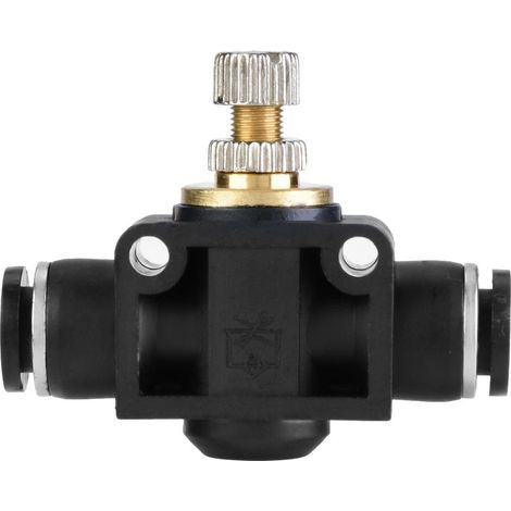 Régulateur de débit d'air pour tuyau de 6 mm, raccord pneumatique en T, vanne de régulation pour raccords de tuyauterie (6 mm) (1/5)