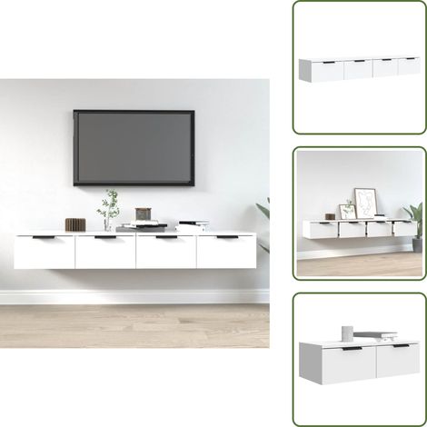 Wandschränke 2 Stk. Weiß 68x30x20 cm Holzwerkstoff - Wandregal - Holzschrank - Aufbewahrungssystem - Regal Weiß - Küchenregal (1/5)