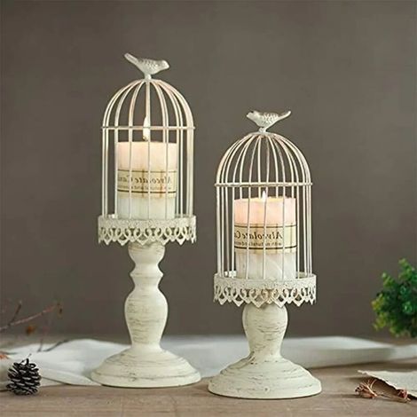 Chandelier à Cage à Oiseaux Vintage, Chandeliers décoratifs pour Tables de Mariage, Ornements pour Chandeliers sculptés en Fer forgé, S + L (1/5)