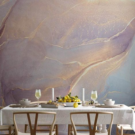 Tapete artgeist Marmor rosa blau 300x210 cm