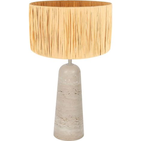 Lampe de table en pierre Travino avec une teinte paille Ø30cm - 4551CR