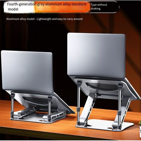 Support pour ordinateur portable, réglable en aluminium, pour bureau, support ergonomique pour ordinateur portable (1/5)