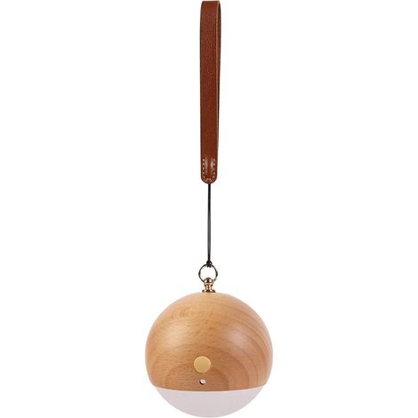 Veilleuse à commande vocale intelligente en bois de hêtre, lampe portable rechargeable USB, applique murale sans fil suspendue, 3 réglages de luminosité (1/5)