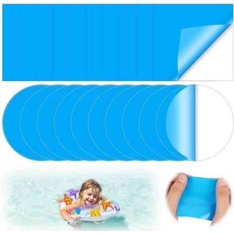 Set of 20 underwater pool liner repair patches, inflatable spa repair kit. (1/4)