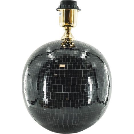 Lampe Boule à Facettes en Verre Noir - Luminaire de Table 20 x 20 x 20 cm - PANGIVO (1/5)