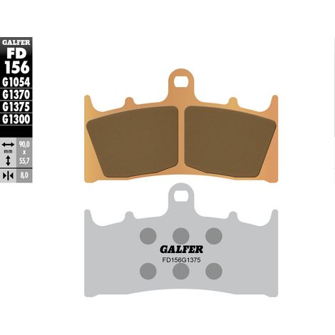 Pastillas de freno Galfer KH188 de metal sinterizado (dorado) Sport