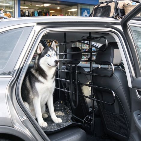 Verstellbares Auto-Hundetrenngitter aus Stahl, universelle Sicherheitsbarriere für den Kofferraum (1/5)