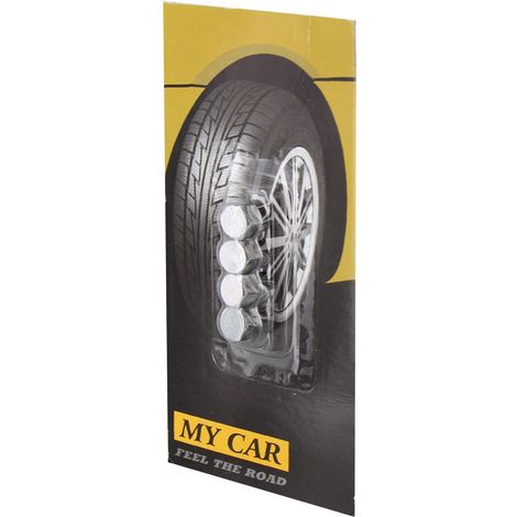 cf 4 tappi tappini cromo satinati per valvole di pneumatici gomme auto (1/2)
