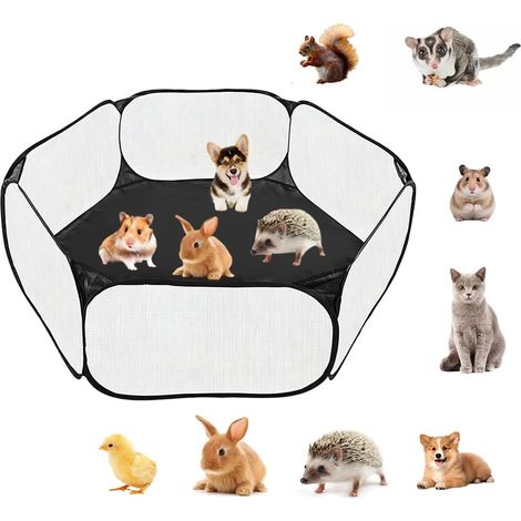 1 Enclos Pour Petits Animaux Pliable En Maille Respirante Pour Lapins Cochons D'Inde Hamsters