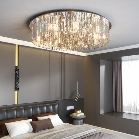 K9 Crystal Flush Mount Chandelier Light Fixture Elegant Ceiling Lights for Living Room Bedroom - Diameter 60cm (1/5)