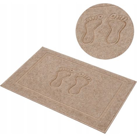 Tappetino assorbente da bagno, beige, spesso, con piedini, 50x70 cm (1/5)