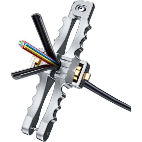 Elfcam - CS07 Pince à Dénuder Longitudinale Ergonomique pour Tous Les Câbles de Outer Diameter 10 à 25 mm, en Alliage D'aluminium de Haute Qualité, avec Une Finition Générale Résistante à La Rouille (1/4)