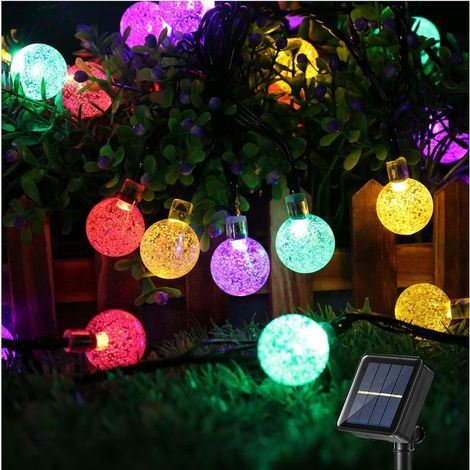 6.5M 30 LED Guirlande Solaire Exterieure, Guirlande Lumineuse Boules Lampe Solaire 8 Modes Etanche Exterieur Décorative pour Soirée, Mariage, Jardin, Patio, Magasin, Maison, Multicolore (1/5)