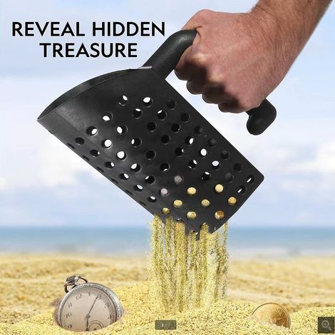 Pelle à Sable pour Détecteur de Métaux, Tamis Filtrant en Métal, Scoop de Plage pour Recherche de Trésors (1/5)