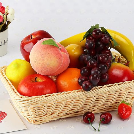 Set mit 6 künstlichen Pfirsichen, realistische Früchte zur Dekoration von Zuhause, einem Obstladen oder einer Supermarkttheke. (1/5)