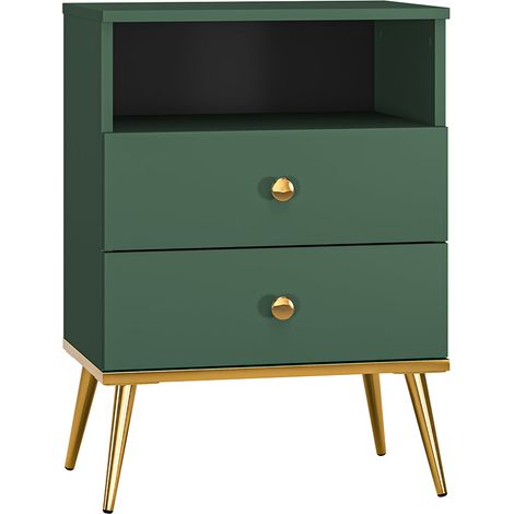 Comodino 2 cassetti Thalia verde 70cm (1/5)