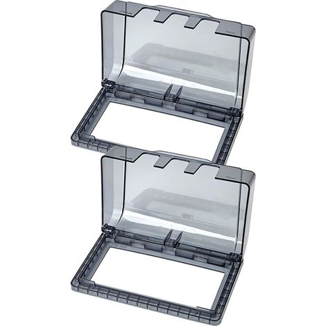 2 pièces Boîte Étanche pour Prise Murale Protection Humidité pour Salle de Bain et Extérieur Couverture Résistante et Réutilisable pour Multiprises et Câbles (1/5)
