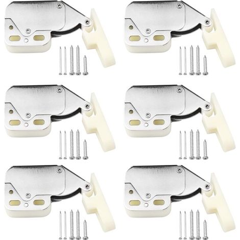 Cerradura táctil de seis puntos, mini cerradura automática, pestillo con resorte y tornillo para abrir las puertas de los armarios con una simple presión - Crezuo