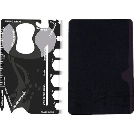 Multi Tool,18 en 1 Carte Multifonction Porte-outil en Acier inoxydable Multi-outils Outils de Poche Gadget Ouvre-bouteilles Hommes Camping en Plein Air Accessoires de Bricolage (1/5)