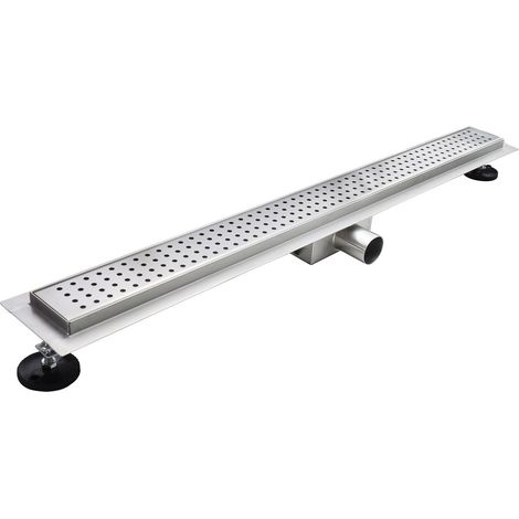 HOXY Caniveau douche à l’italienne motif en pointillé L.80 cm avec siphon anti-odeurs + filtre (1/5)