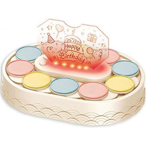 Lights automatique rotating cake machine music macarons dessert présentation turntable support pour birthday fête (1/5)